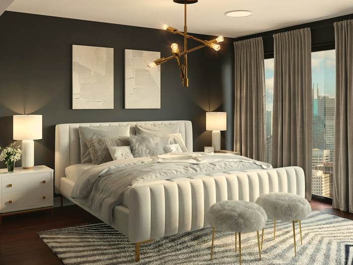 Bedroom before and after